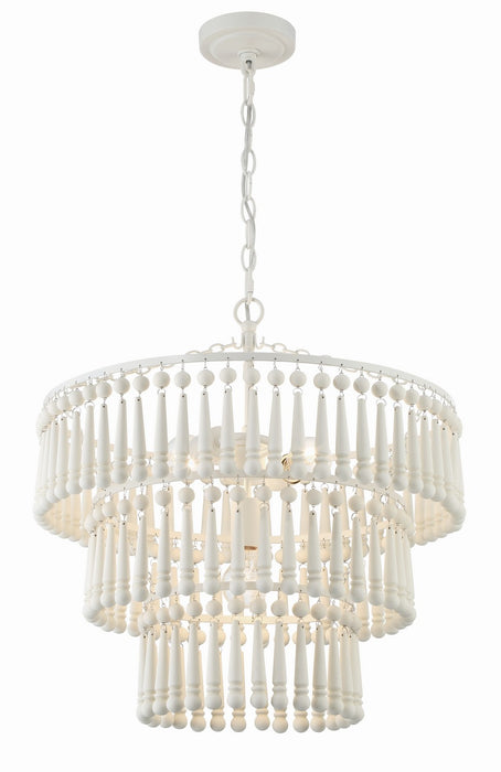 Crystorama TIA-7103-MT Three Light Pendant, Matte White