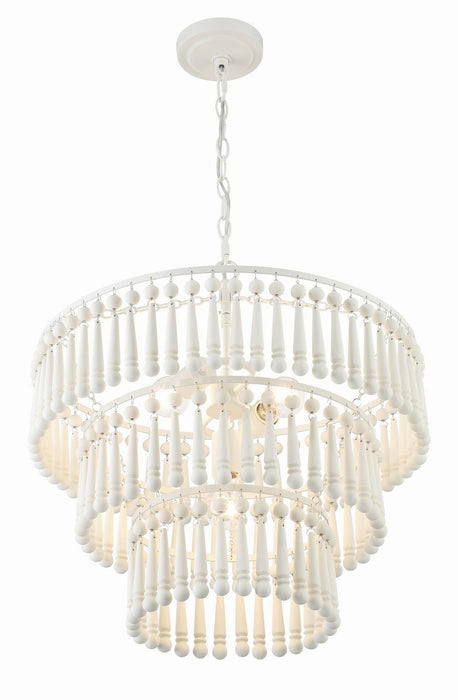 Crystorama TIA-7103-MT Three Light Pendant, Matte White