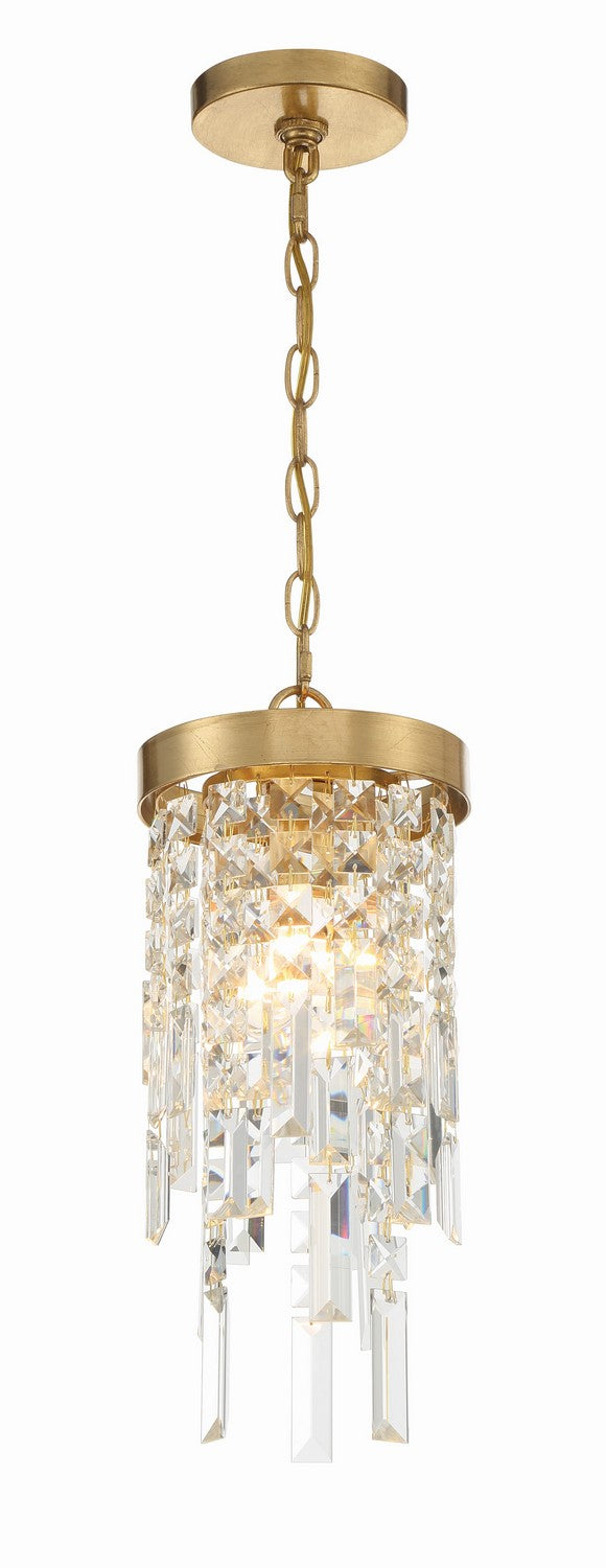Crystorama WIN-210-GA-CL-MWP One Light Pendant, Antique Gold