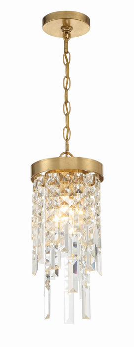 Crystorama WIN-210-GA-CL-MWP One Light Pendant, Antique Gold
