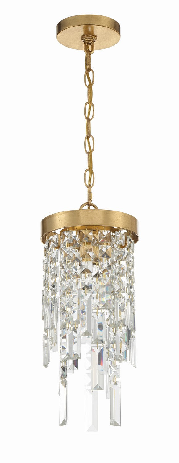 Crystorama WIN-210-GA-CL-MWP One Light Pendant, Antique Gold