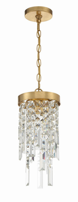 Crystorama WIN-210-GA-CL-MWP One Light Pendant, Antique Gold