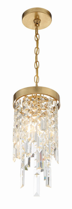 Crystorama WIN-210-GA-CL-MWP One Light Pendant, Antique Gold