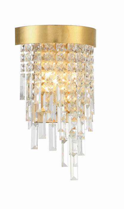 Crystorama WIN-212-GA-CL-MWP Two Light Wall Sconce, Antique Gold