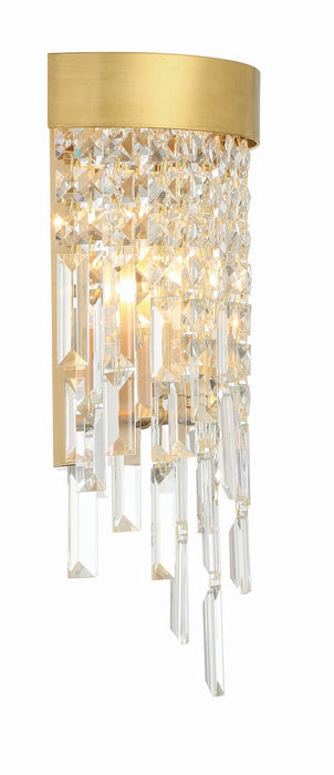 Crystorama WIN-212-GA-CL-MWP Two Light Wall Sconce, Antique Gold