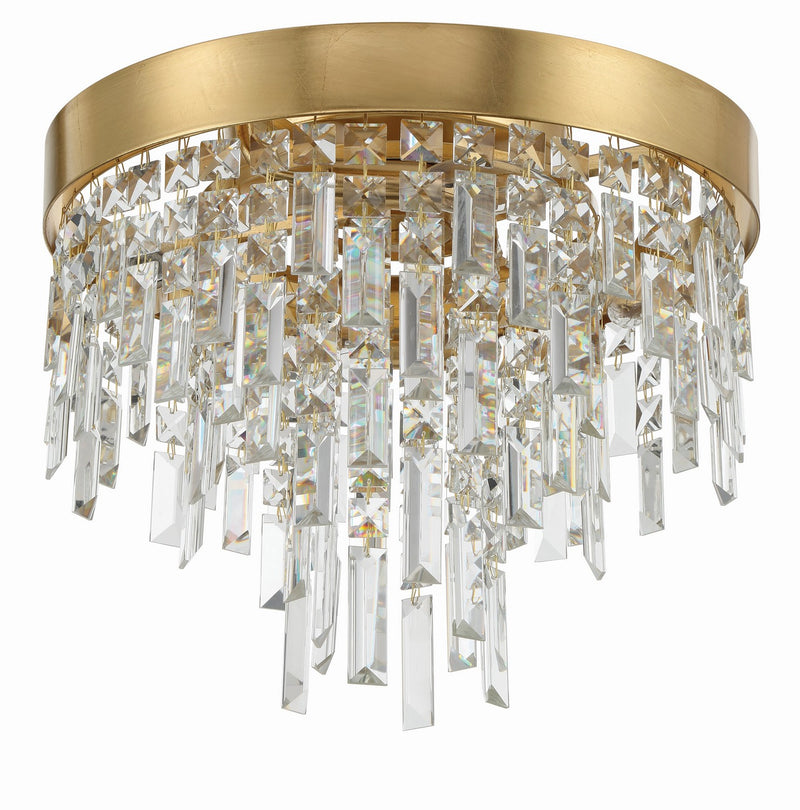 Crystorama WIN-213-GA-CL-MWP Four Light Flush Mount, Antique Gold