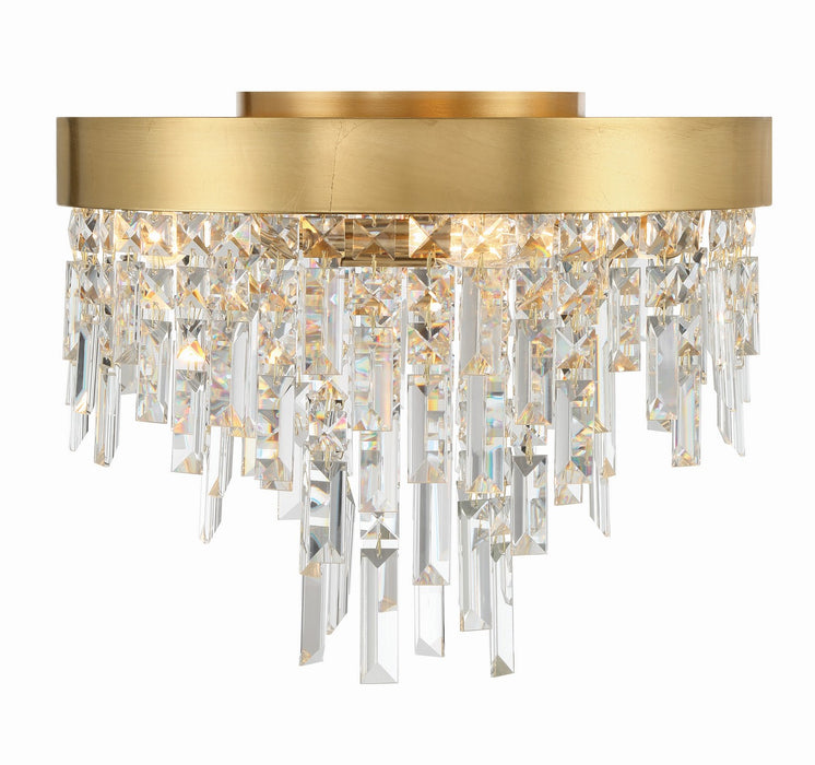 Crystorama WIN-213-GA-CL-MWP Four Light Flush Mount, Antique Gold
