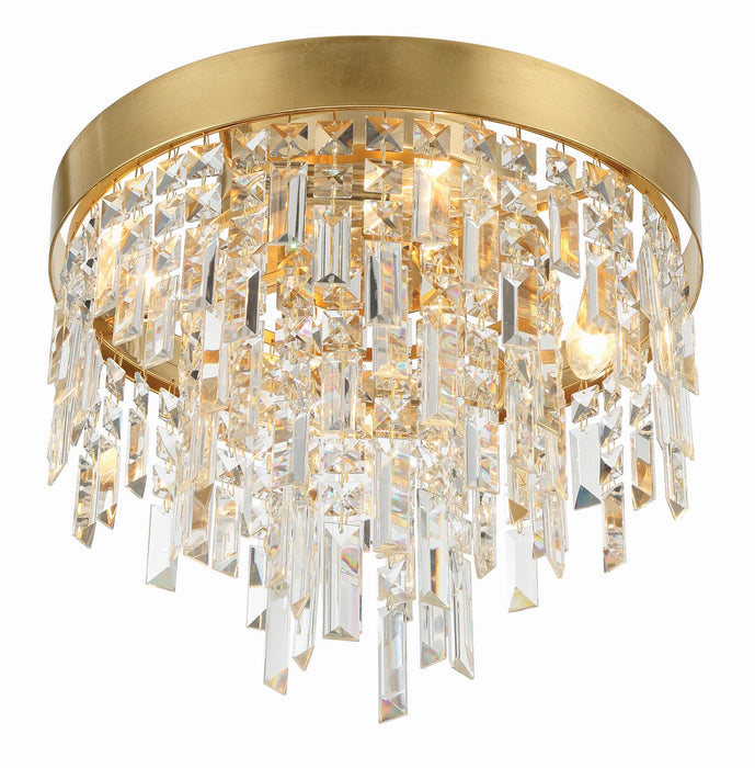Crystorama WIN-213-GA-CL-MWP Four Light Flush Mount, Antique Gold