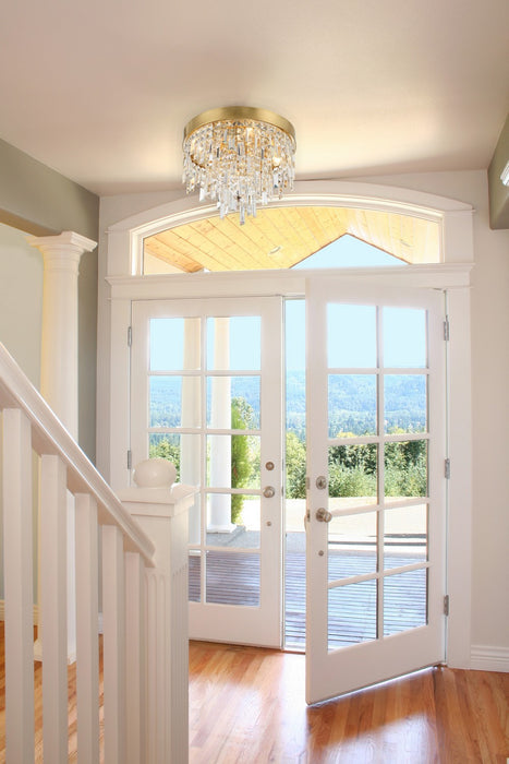 Crystorama WIN-213-GA-CL-MWP Four Light Flush Mount, Antique Gold