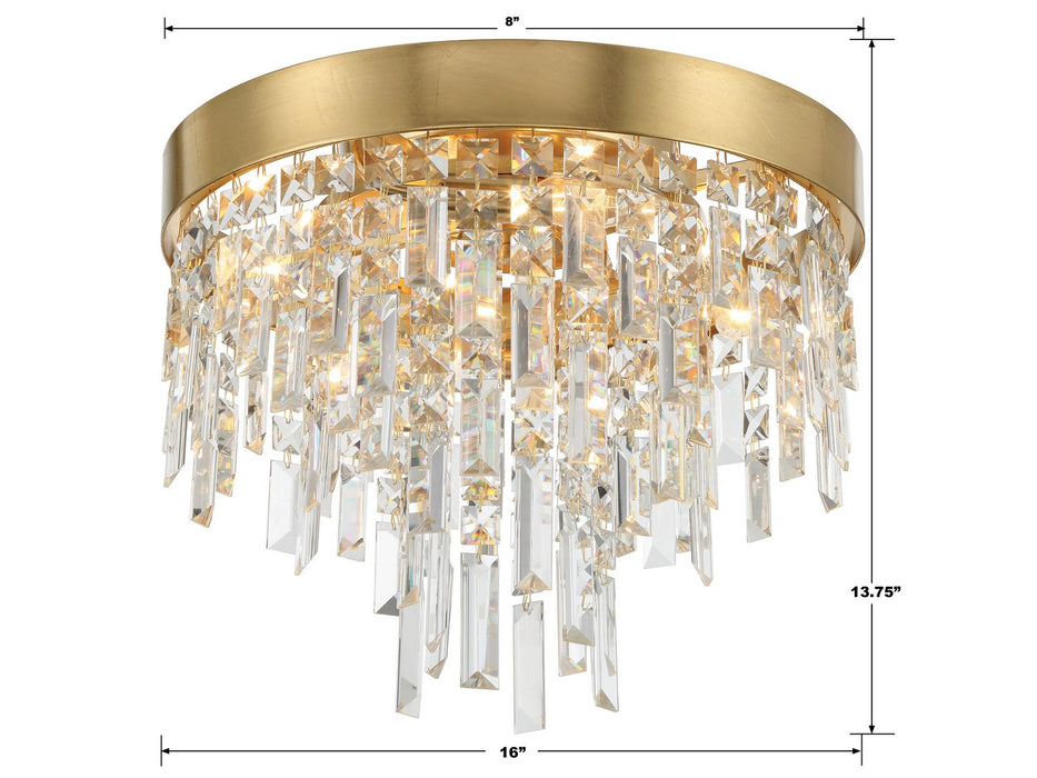 Crystorama WIN-213-GA-CL-MWP Four Light Flush Mount, Antique Gold