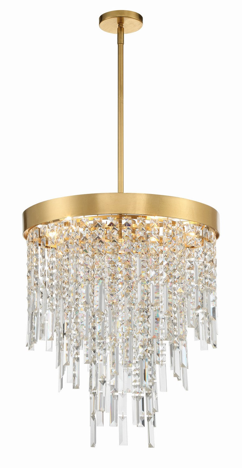Crystorama WIN-215-GA-CL-MWP Five Light Chandelier, Antique Gold