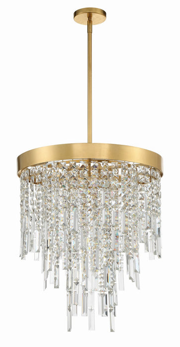 Crystorama WIN-215-GA-CL-MWP Five Light Chandelier, Antique Gold
