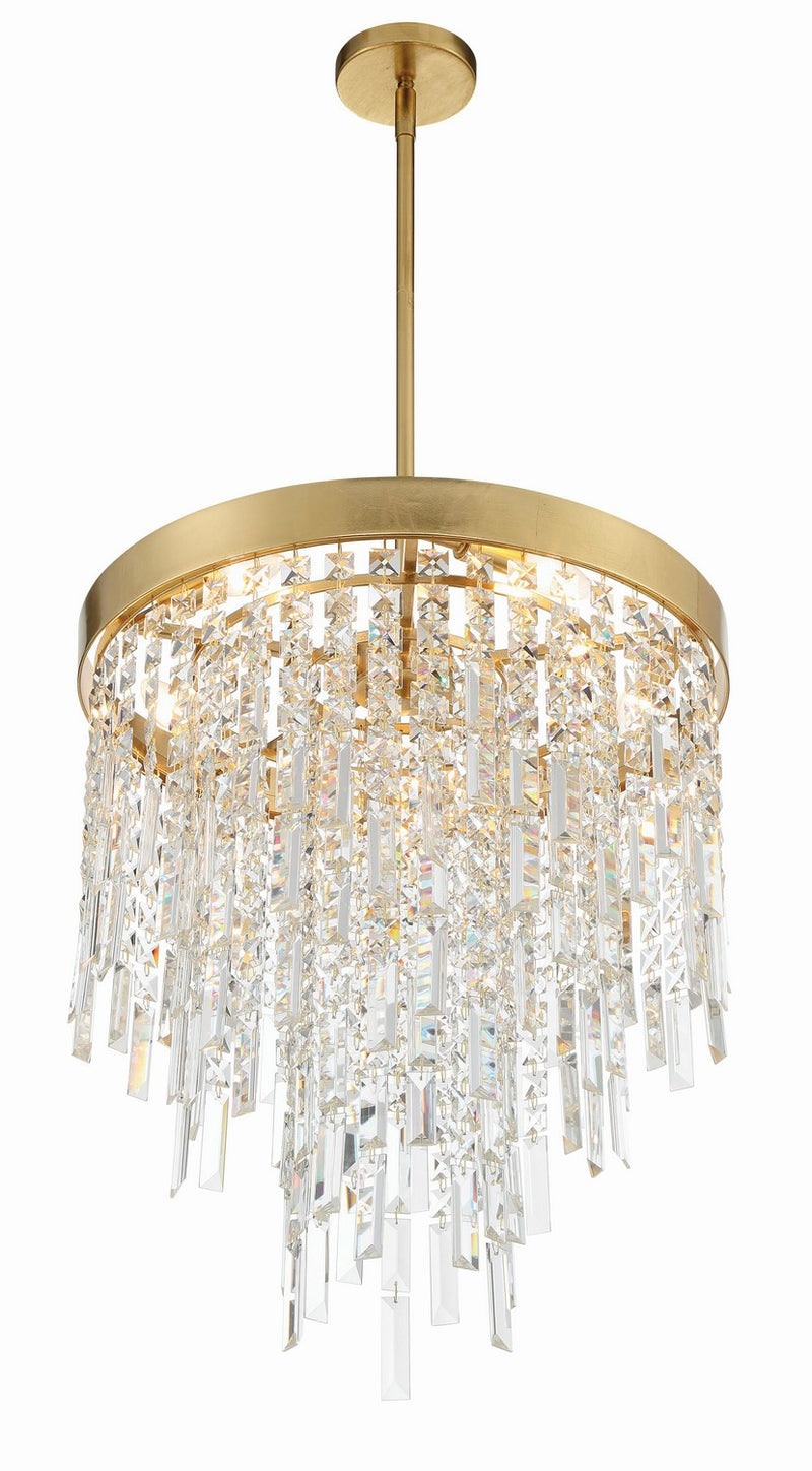 Crystorama WIN-215-GA-CL-MWP Five Light Chandelier, Antique Gold