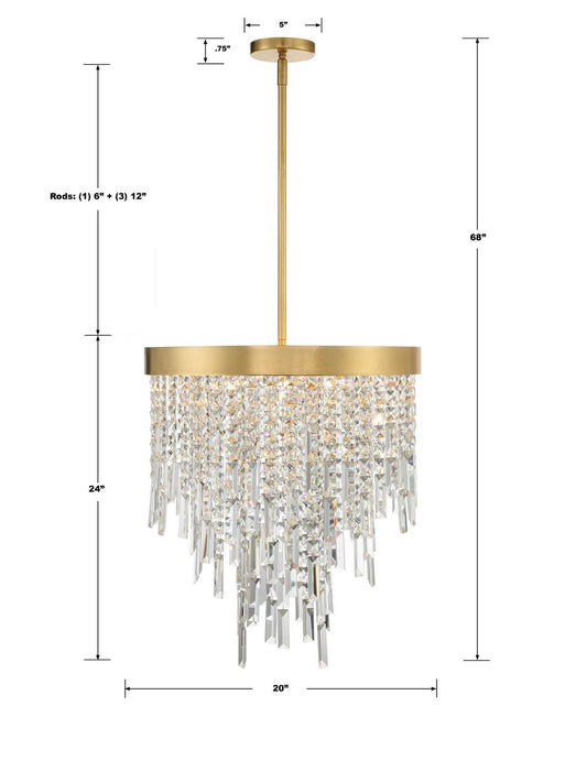 Crystorama WIN-215-GA-CL-MWP Five Light Chandelier, Antique Gold