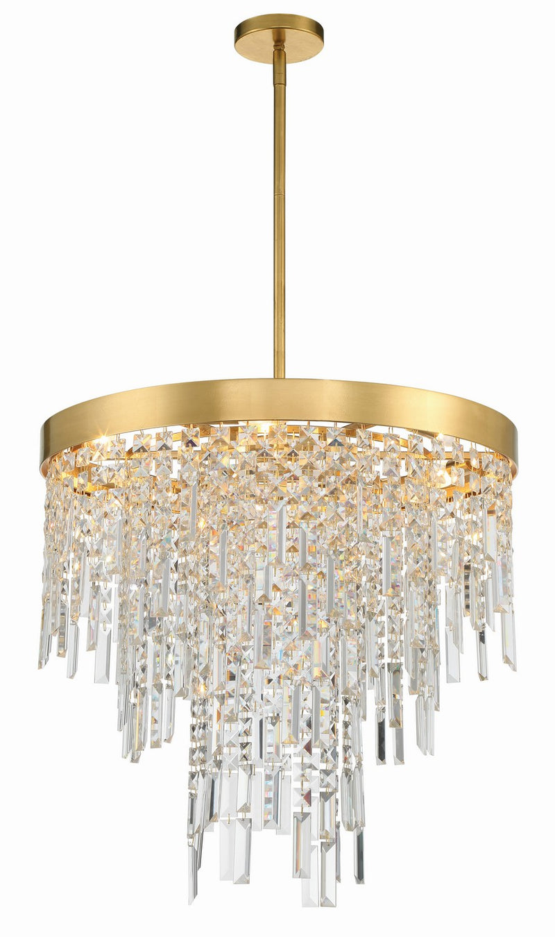 Crystorama WIN-216-GA-CL-MWP Six Light Chandelier, Antique Gold
