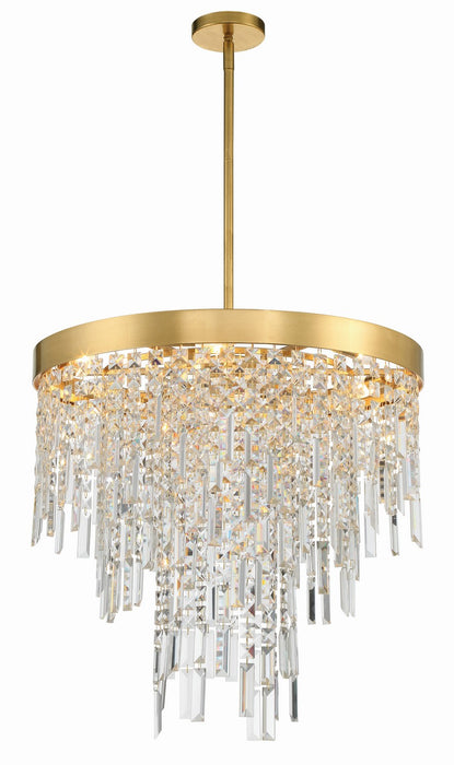 Crystorama WIN-216-GA-CL-MWP Six Light Chandelier, Antique Gold