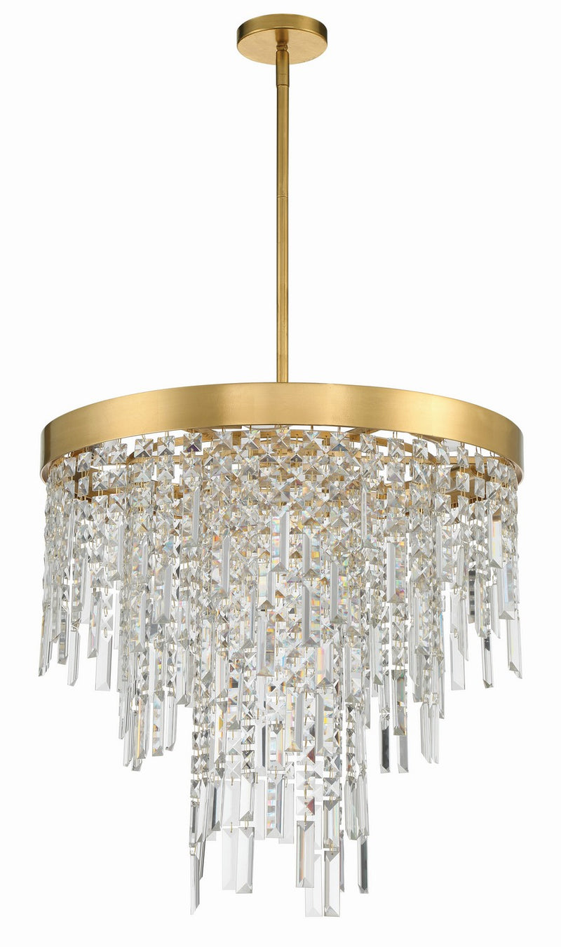 Crystorama WIN-216-GA-CL-MWP Six Light Chandelier, Antique Gold