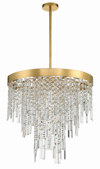 Crystorama WIN-216-GA-CL-MWP Six Light Chandelier, Antique Gold