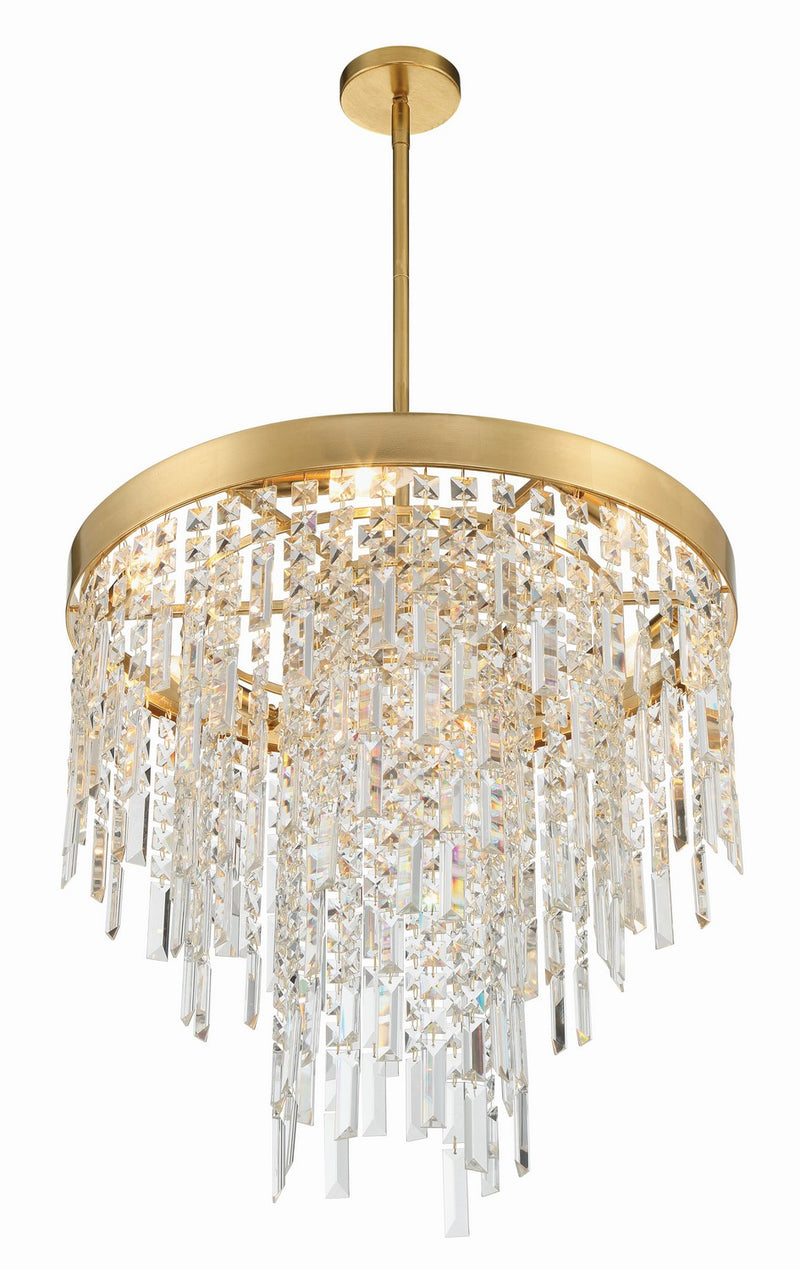 Crystorama WIN-216-GA-CL-MWP Six Light Chandelier, Antique Gold