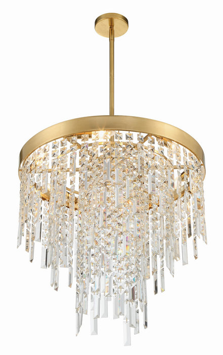 Crystorama WIN-216-GA-CL-MWP Six Light Chandelier, Antique Gold