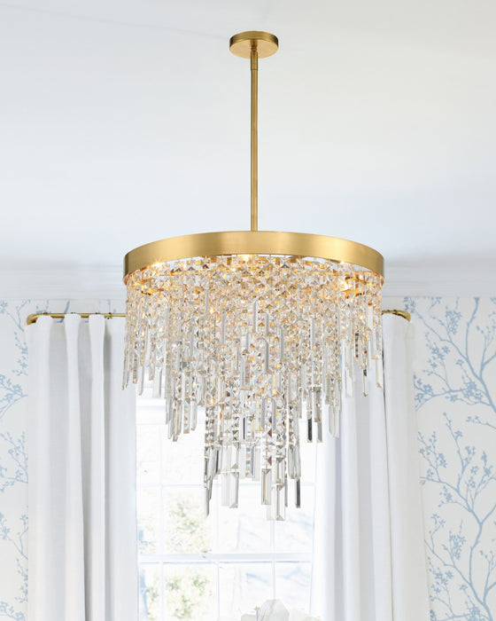 Crystorama WIN-216-GA-CL-MWP Six Light Chandelier, Antique Gold
