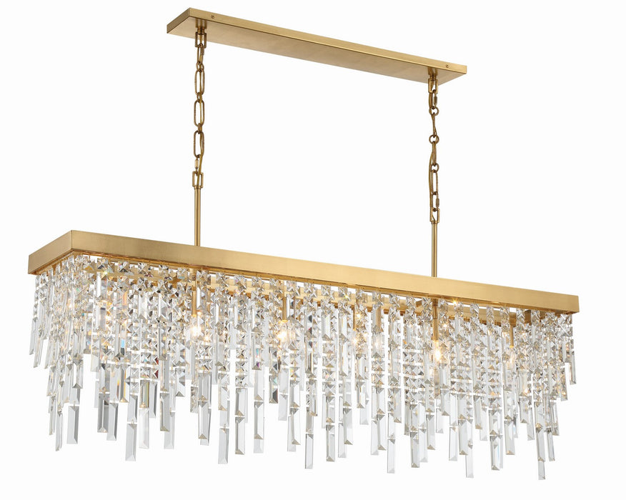 Crystorama WIN-217-GA-CL-MWP Six Light Chandelier, Antique Gold