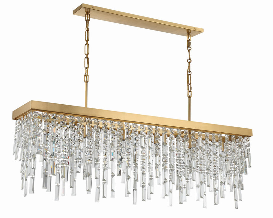 Crystorama WIN-217-GA-CL-MWP Six Light Chandelier, Antique Gold
