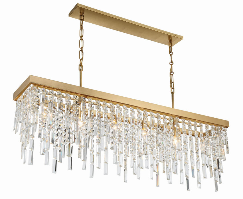 Crystorama WIN-217-GA-CL-MWP Six Light Chandelier, Antique Gold