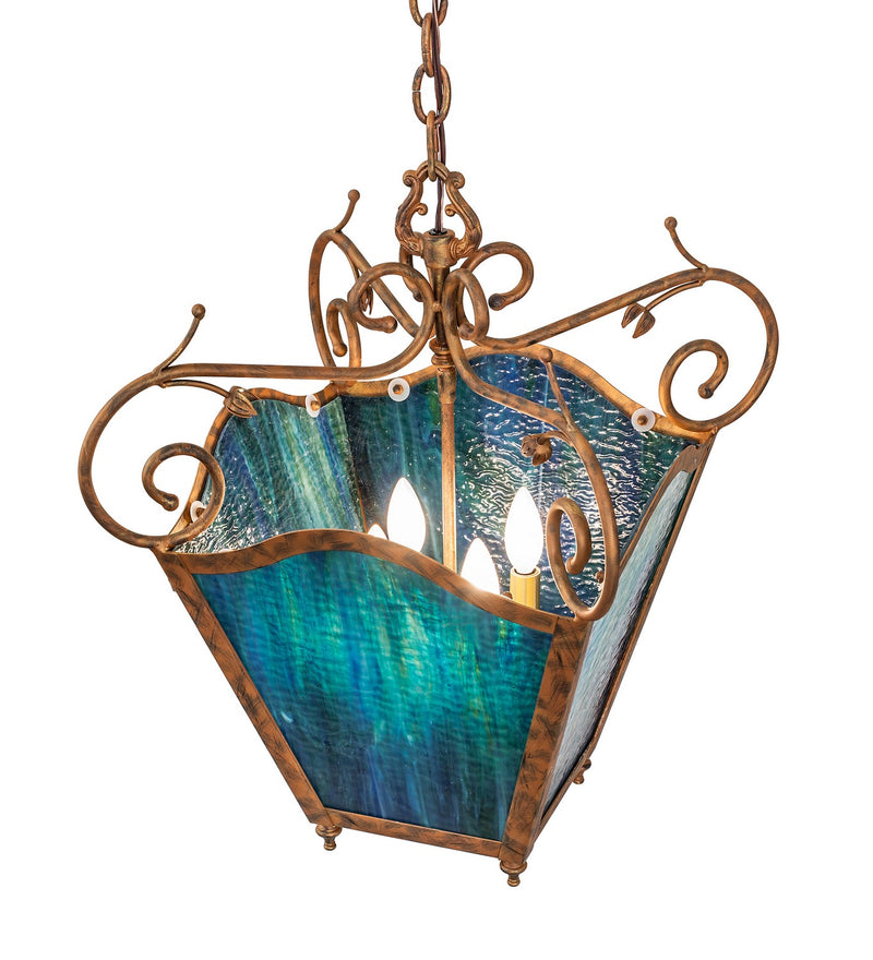 Meyda Tiffany 259075 Four Light Pendant, Spanish Gold