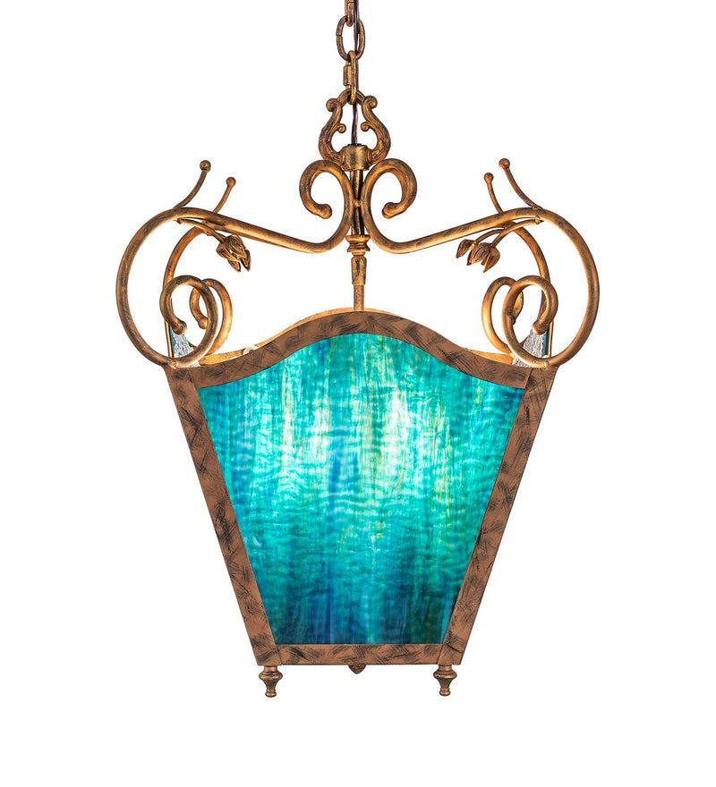 Meyda Tiffany 259075 Four Light Pendant, Spanish Gold