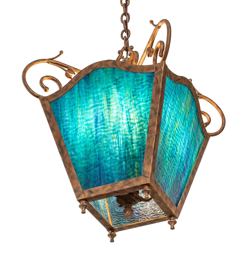 Meyda Tiffany 259075 Four Light Pendant, Spanish Gold