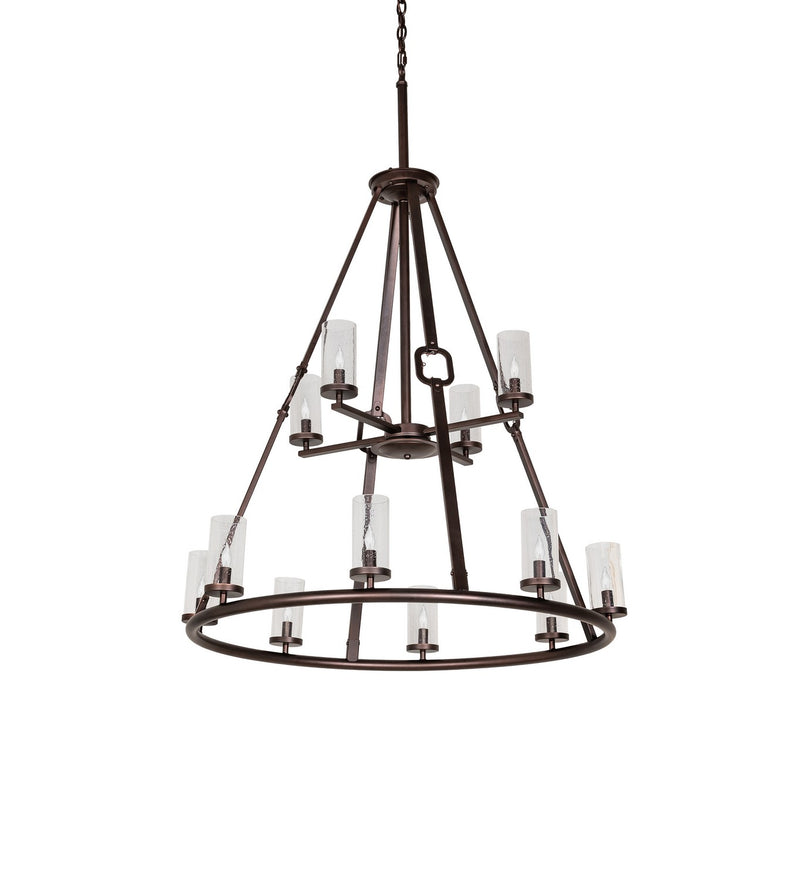 Meyda Tiffany 260339 12 Light Chandelier, Mahogany Bronze