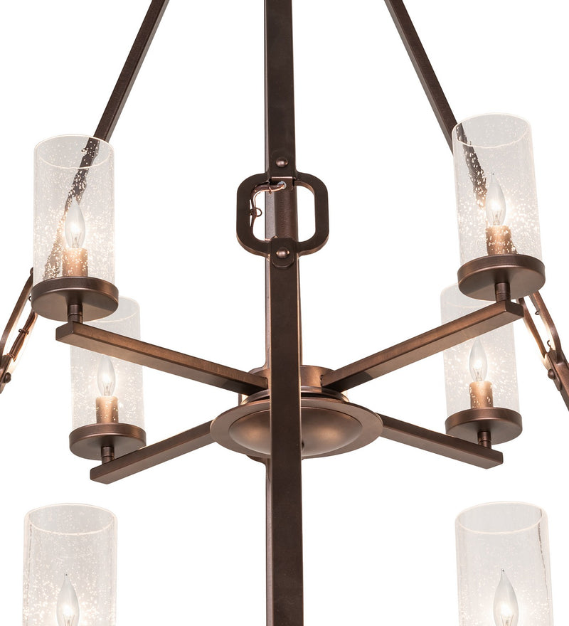 Meyda Tiffany 260339 12 Light Chandelier, Mahogany Bronze