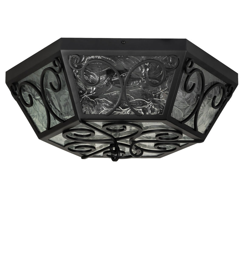 Meyda Tiffany 262943 Three Light Flushmount, Blackwash