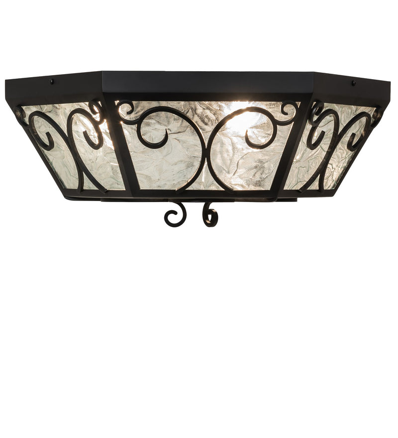 Meyda Tiffany 262943 Three Light Flushmount, Blackwash