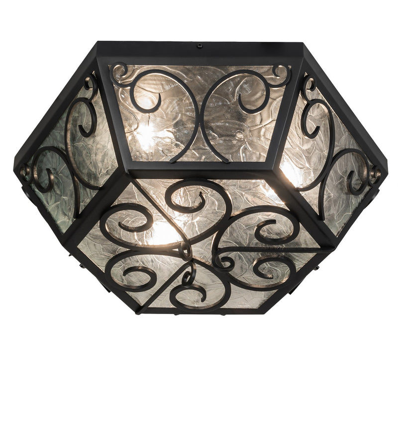 Meyda Tiffany 262943 Three Light Flushmount, Blackwash