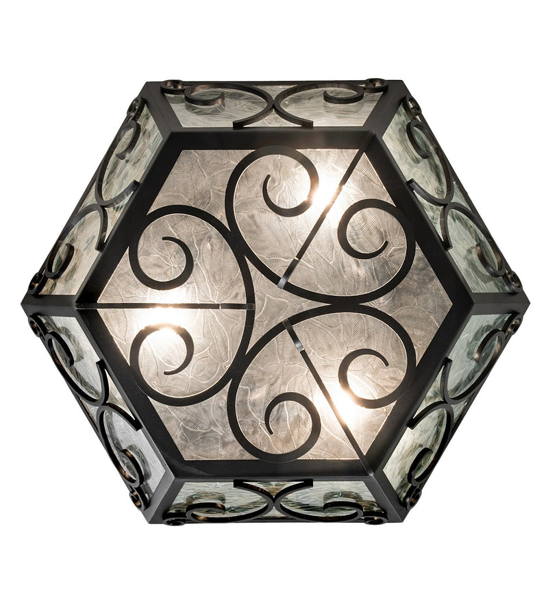 Meyda Tiffany 262943 Three Light Flushmount, Blackwash