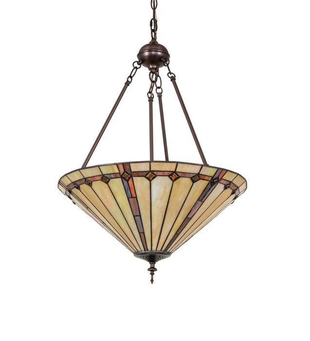 Meyda Tiffany 265340 Three Light Pendant, Mahogany Bronze