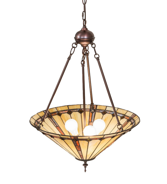 Meyda Tiffany 265340 Three Light Pendant, Mahogany Bronze