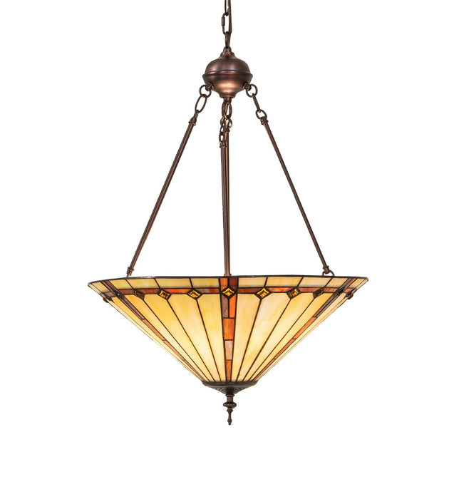 Meyda Tiffany 265340 Three Light Pendant, Mahogany Bronze