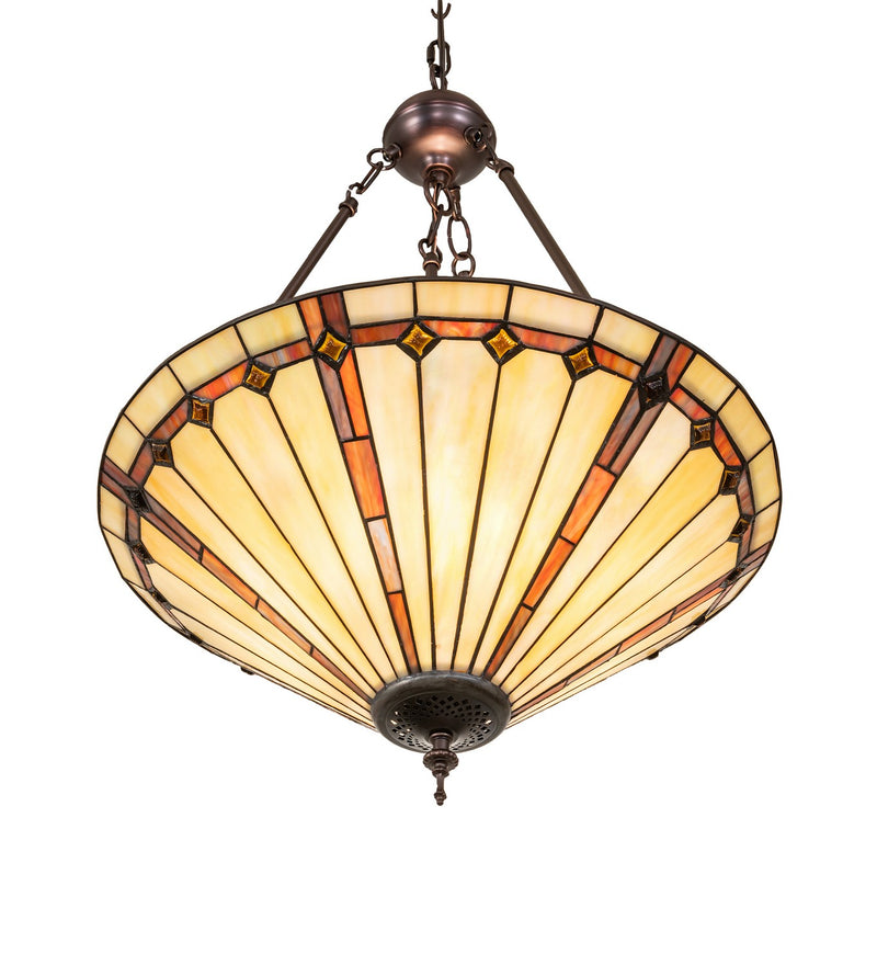 Meyda Tiffany 265340 Three Light Pendant, Mahogany Bronze