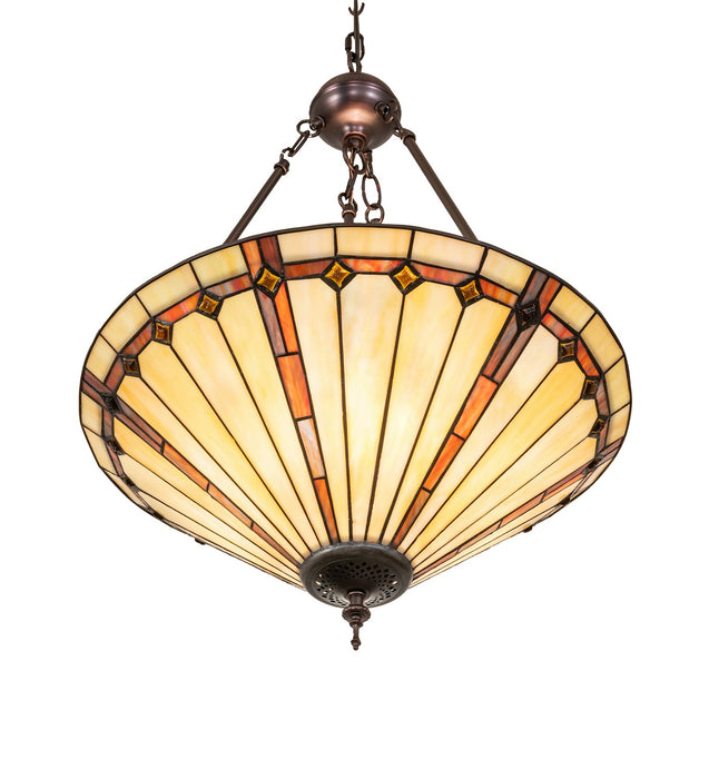 Meyda Tiffany 265340 Three Light Pendant, Mahogany Bronze