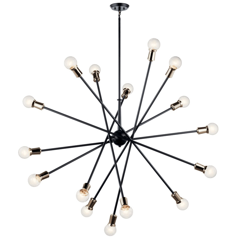 Kichler 52537BK 16 Light Chandelier, Black