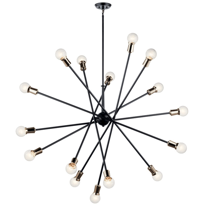 Kichler 52537BK 16 Light Chandelier, Black