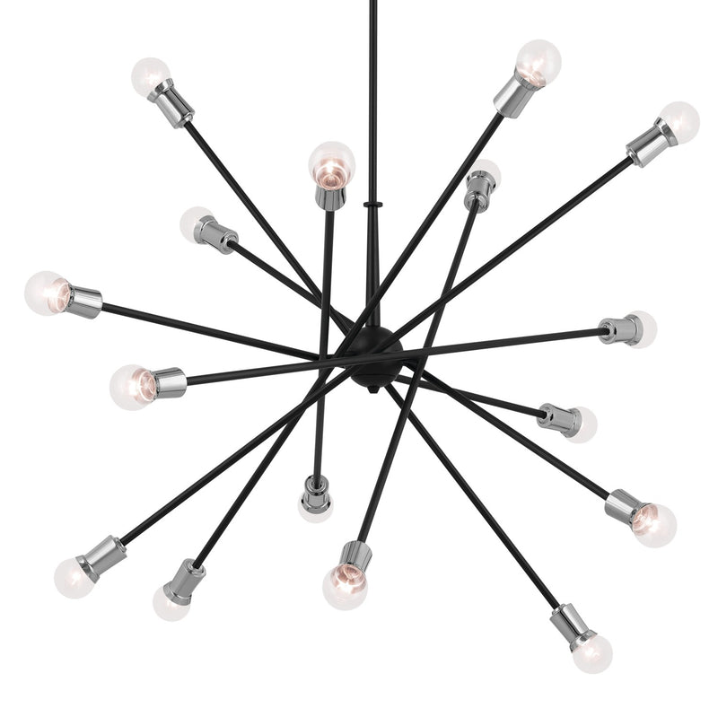Kichler 52537BK 16 Light Chandelier, Black