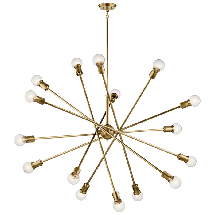 Kichler 52537NBR 16 Light Chandelier, Natural Brass