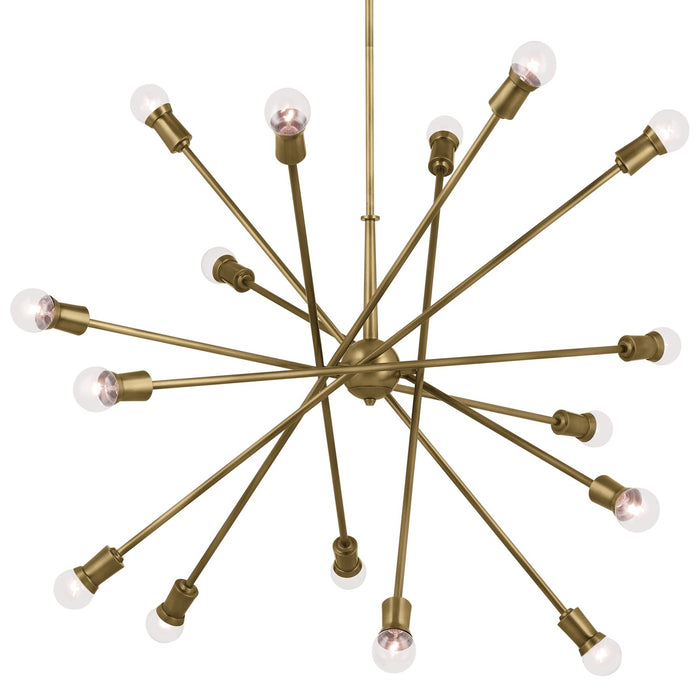 Kichler 52537NBR 16 Light Chandelier, Natural Brass