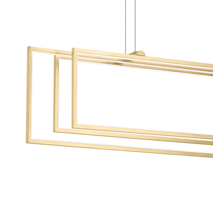 Kichler 84331CG LED Linear Chandelier, Champagne Gold