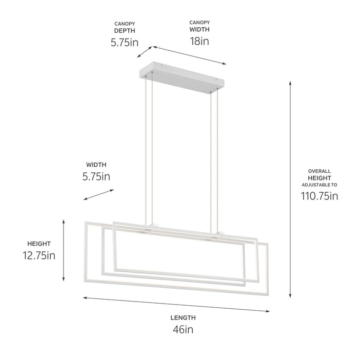 Kichler 84331WH LED Linear Chandelier, White