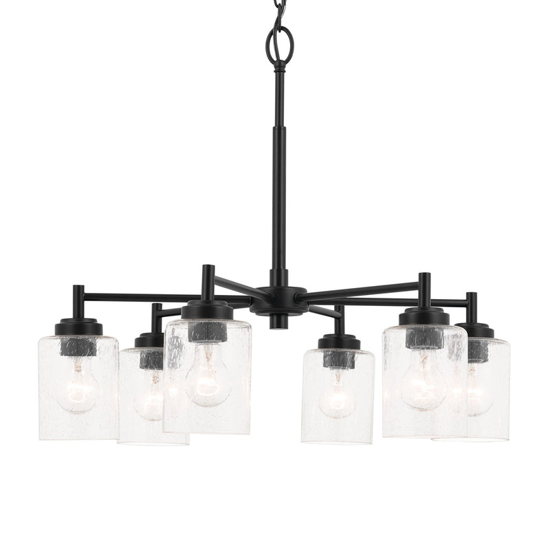 Kichler 52616BK Six Light Chandelier, Black